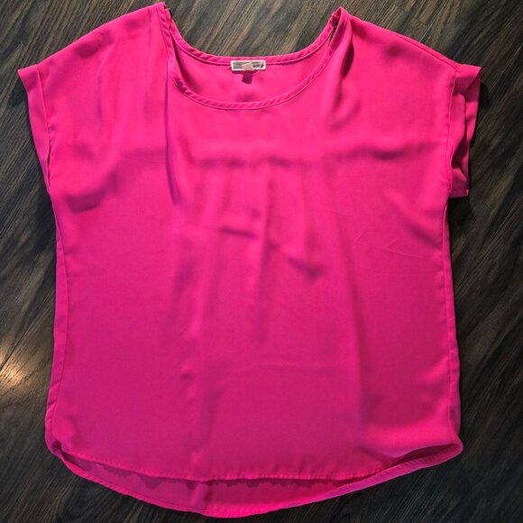 PLEIONE "Barbie Pink" Polyester Classic Tunic Blouse SIZE XL - Picture 1 of 5